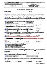 Đề thi kết thúc học kỳ môn Vật lý Lớp 12 - Mã đề 209